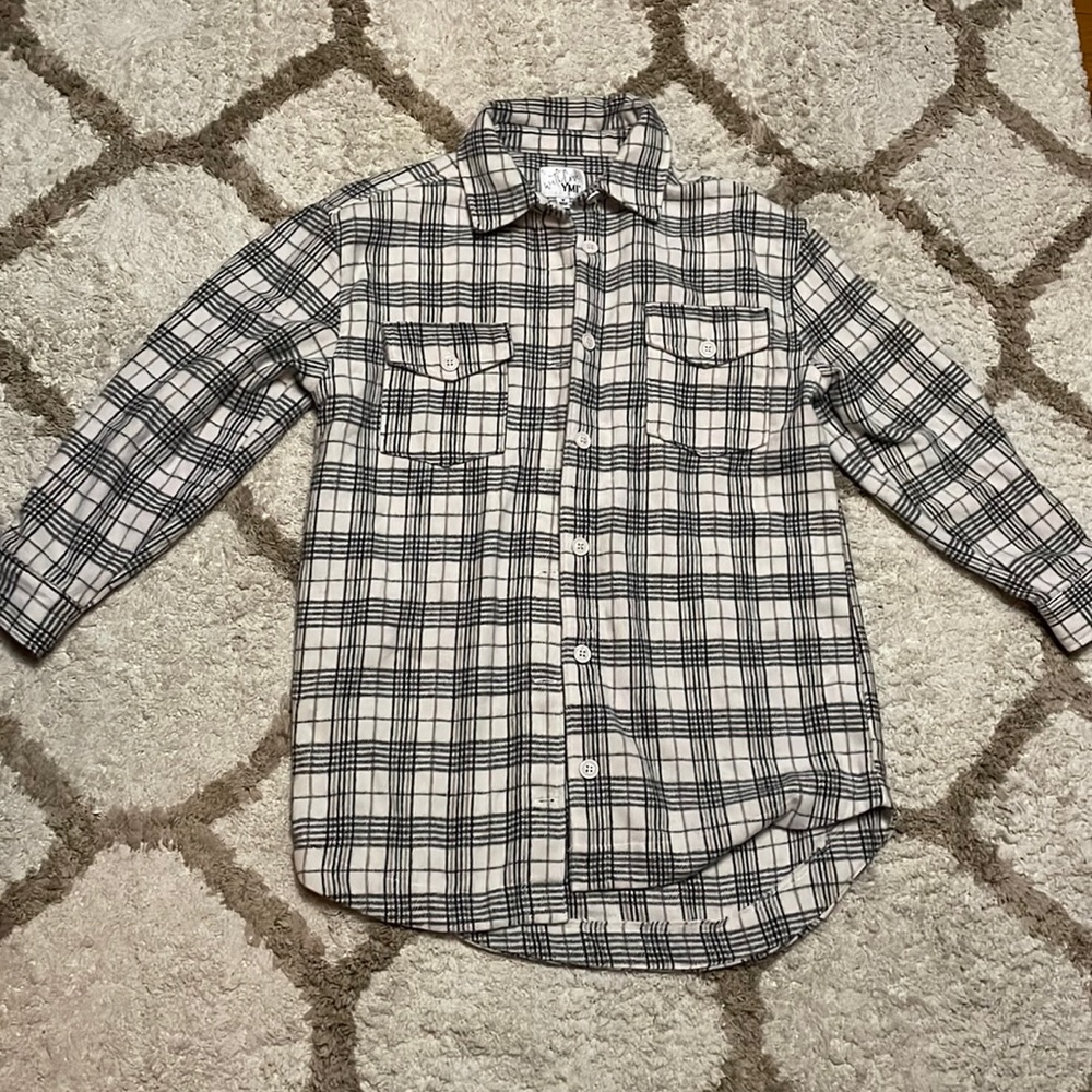 Cream/grey/brown shacket flannel. Size M.
